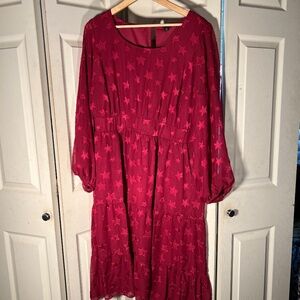 Torrid Red Star Dress Size 2XL